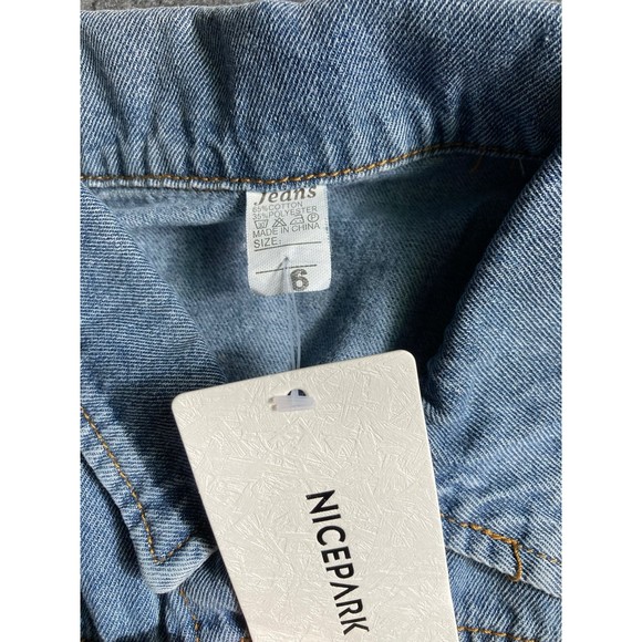 Blue Denim Mini Dress – A-Line Cut, Retro Turn-Down Collar, Slim Fit, NWT xxs - Picture 7 of 9